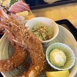 マルトモ水産 鮮魚市場 - エビフライ定食　税込1,980円