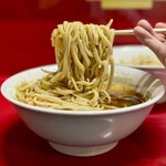 ラーメン二郎 - 小ラーメン 豚2枚・つけ麺変更・ニンニク・アブラ・一味唐辛子