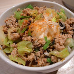 アジトイズム - 〆のリゾット with ピリ辛挽き肉とキャベツのせ ajitoのつけ麺