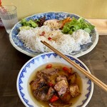 カオヤム堂 - Bún chả(ブンチャー)  ¥1,200、麺大盛り¥100