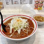 蒙古タンメン中本 - 北極の果実(大)3倍、プチ味噌タンメンスープ

相方と久しぶりに、一緒に中本へ。
熊谷店は初！
懐かしの塚本店長にお目にかかれるかと思っていたけど、朝イチ限定初日でも不在だった(^_^;)笑