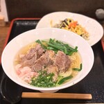 馬春楼 - 馬油ラーメン(1,100円)
阿蘇高菜飯セット(+550円)