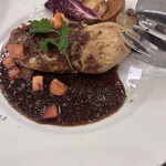 トラットリア　オルトレ - 骨付きもも肉マスタードソース2,200円