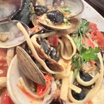 トラットリア・築地パラディーゾ - 貝類とチェリートマトのペスカトーレ風リングイネ