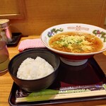 若菜そば - かけラー+ご飯550円