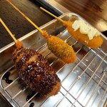 串かつ・たこ焼き 味の大丸 - チョコバナナ、ささみ、白身魚たるたる