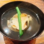 御料理 ふじ田 - 三日月卵豆腐 蝦夷アワビ いんげん