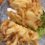 すごろく - 貝柱と玉ねぎの天ぷら