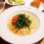 自家製生パスタ 自家製ソーセージ竹井屋 天満橋店 - ホタテとたらこの青じそ乗せ和風パスタ