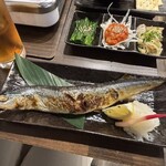焼鳥もつ鍋だるま ときわ台店 - 旬のサンマ、塩焼き780円、やはり旬はうまい！