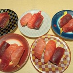 回転寿司やまと - まぐろ3貫