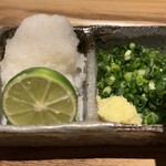 扇町うどん屋 あすろう - おろし&すだち&ネギ&生姜　最強の薬味スターズ。