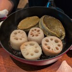 蒼 - 佐渡産の黒鮑と茨城県産蓮根