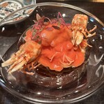 やまぐち - 間人鬼海老　フルーツトマトソース　カッペリーニ　カラスミ