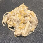 やまぐち - 渡り蟹　菊の花　リングイネ　オリーブオイル　蟹だし