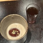 やまぐち - 栗の渋皮煮　キャラメルのパンナコッタ　煎り番茶