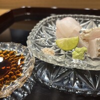 日本料理 珀也 - 太刀魚とキハタのお造り
