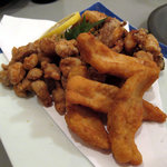 丼なもんや！ - フグ、軟骨、むらさきイカの下足揚げ