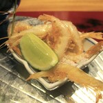 おおたに - 八寸：白海老の唐揚げ。