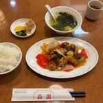 海鮮広東料理　中華料理　昌園 - 平日限定定食 酢豚定食 税込900円（R7.5時点）