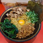 大﨑家 - ...「油そば・中（1100円）」、妙にthirstyになった（チャーシューがしょっぱい）。。