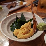 こけら - 塩水ウニ（ちょっと食べちゃった