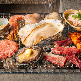 炭火焼を楽しむ◆魚や野菜をお好みの焼き加減で