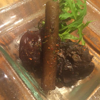リストランテ ソットラルコ - 前菜盛り合わせ３種：黒鯛のカルパッチョ・里芋のフリット・砂肝とレバーと牛蒡の赤ワイン煮