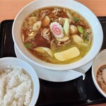 幸楽苑 - 山形風芋煮ラーメン月見セット+バター