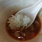 幸楽苑 - ライスも浸す