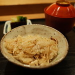 虎白 - お食事 松茸ご飯 味噌汁 香の物 2014.10.2x