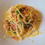 カーサ・デル・チーボ - 自家製タリオリーニ 駿河湾産 桜海老とボッタルガ ムジーネ