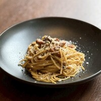 太田ベーコンとポルチーニ茸のクリームソース　スパゲティ