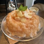甘味 霧中 - ひとりじめ生桃みるく（レアチーズ付き）