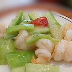 SEIKOUEN - 料理写真:台湾ヘチマとエビの塩味炒め