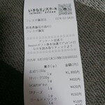 いきなりステーキ - 本日のレシート