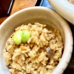 江戸堀 木田 讃岐うどん - かやくご飯、出汁が効いて美味しいです。