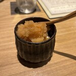 旬彩 鯛樹 - デザート（桃のシャーベットonブランマンジェ）