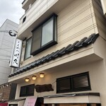 とんかつ 川久 - お店の入口です。たいてい行列ですが最近店内発券制度導入で順番に案内していただき店内に入れます。╮(｡￫‿Ő｡)