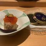 新橋 すし華 - イクラとキャビア