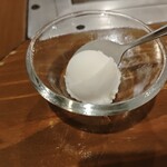 鉄板焼とお好み焼 みしまや - 食後のシャーベット。ちょっと前に冷凍から出すのでカチカチじゃ無いのが素晴らしい