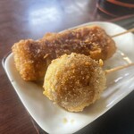 正源寺そば - 選べる串揚げはたまごと豚玉ねぎ