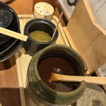 水炊きおでん しゃもん - これ！卓上のサラッとした味噌がめちゃ美味しかった！！