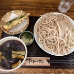 三丁目の手打うどん - ・なすつけ麺　中　1,100円　　ちくわ天　110円