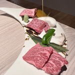 氷見 牛屋 - 極上氷見牛3点盛り