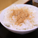 そばよし - 半ライス(粉かつお付)＠税込200円