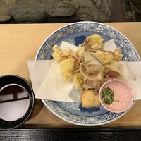 河太郎 中洲本店 - ゲソとエンペラ（耳）の天婦羅