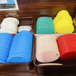 三吉屋 - おねえさんから注文札→厨房へ