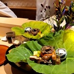 銀座 しのはら - 芋の葉（芋名月に因み）