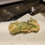 天ぷら佐藤 - 山芋とろろ大葉巻き